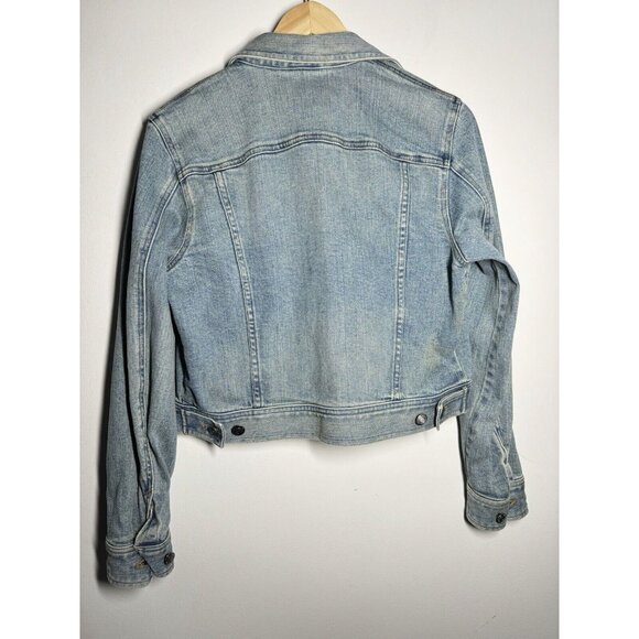 Lauren Jeans Co Premium Jean Jacket Womens Large Petite Blue Denim Light Wash - Picture 4 of 7